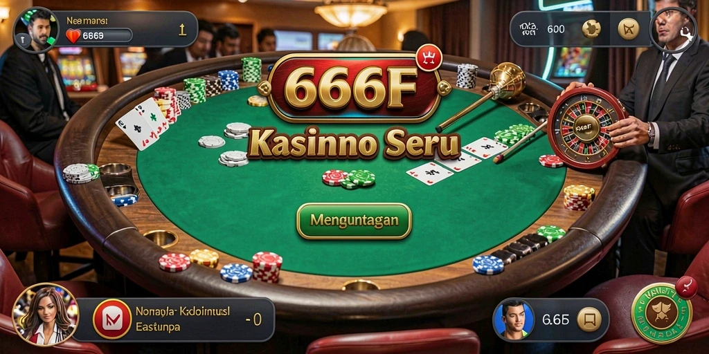 Tampilan permainan Kasino 666F yang mendebarkan dan interaktif.