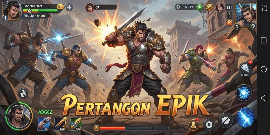 Screenshot gameplay ADG62 menampilkan aksi pertarungan yang mendebarkan.