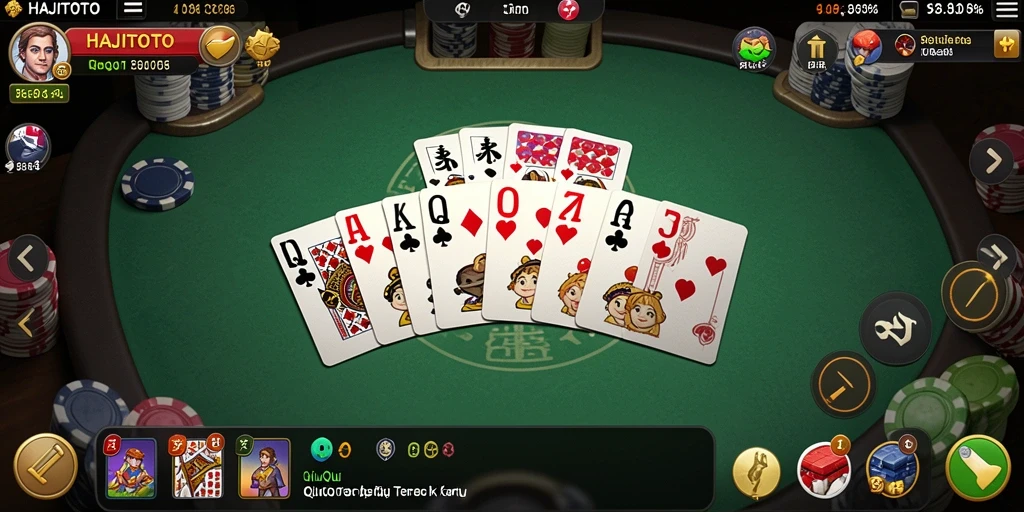Screenshot gameplay HAJITOTO menampilkan serunya permainan QiuQiu.