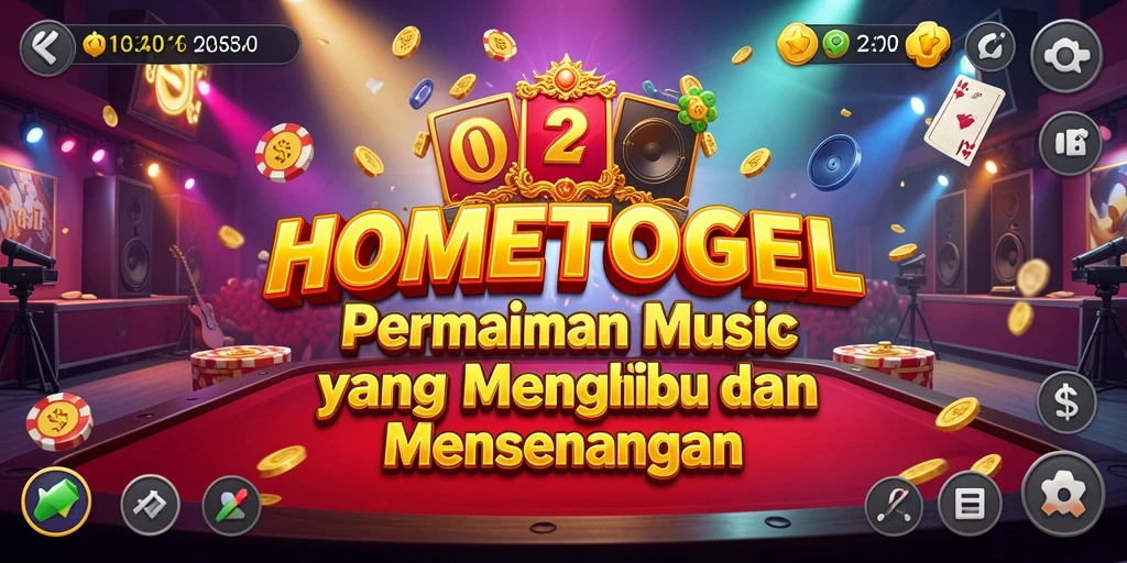 Screenshot gameplay HOMETOGEL menampilkan keseruan bermain musik.