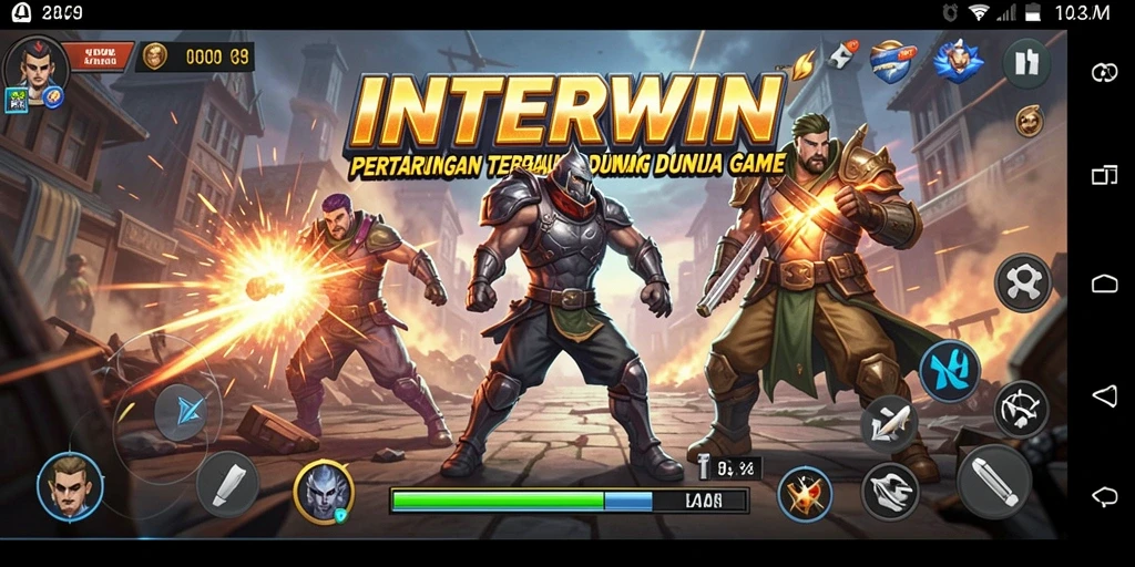 Screenshot INTERWIN menampilkan pertarungan seru dengan karakter-karakter kuat.