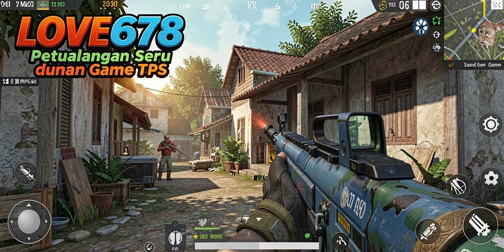Screenshot utama LOVE678 menampilkan aksi seru dalam game TPS.
