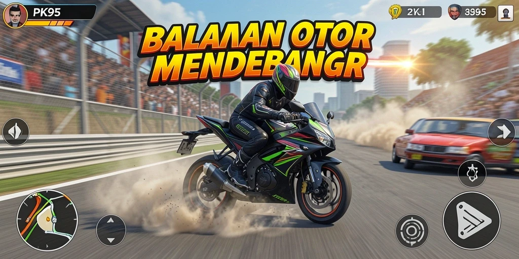 Tampilan menegangkan balapan motor di PK95.