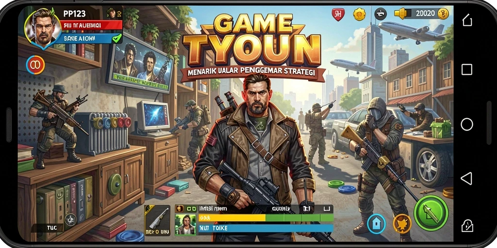 Tampilan gameplay PP123 dengan manajemen bisnis yang seru.