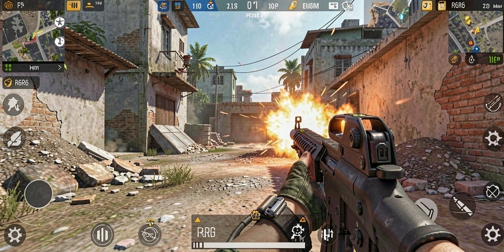 Gameplay R6R6 yang seru dalam pertempuran FPS.
