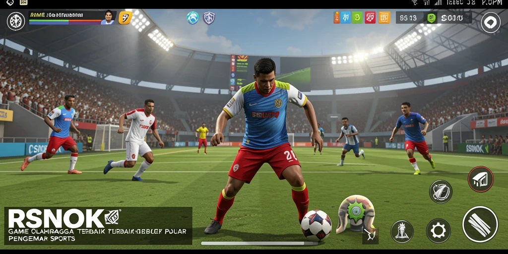 Screenshot gameplay RSNOK menampilkan aksi pertandingan yang seru.