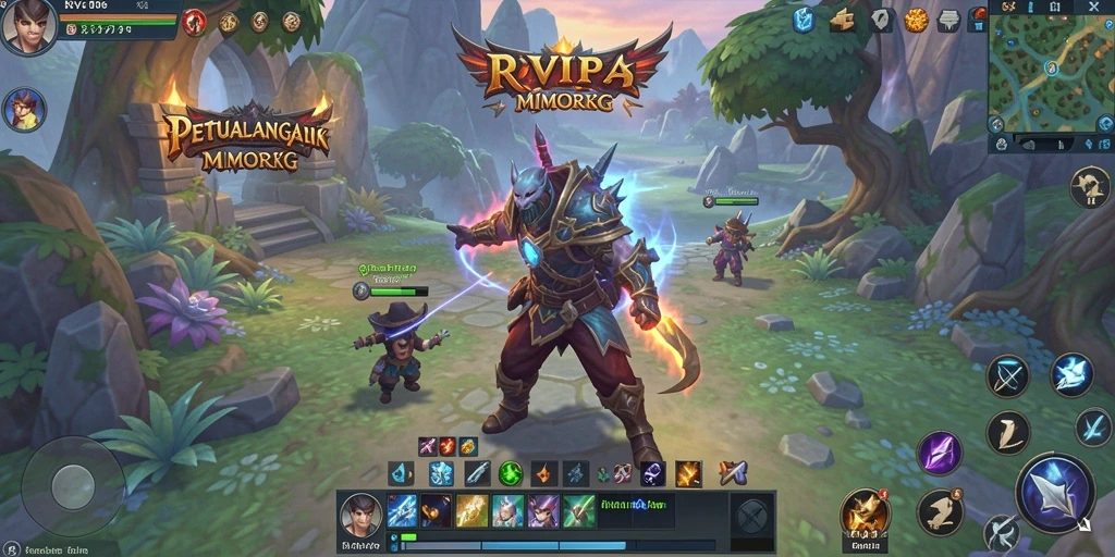 Tampilan luar biasa dari aksi gameplay dalam RVIP3 di dunia MMORPG.
