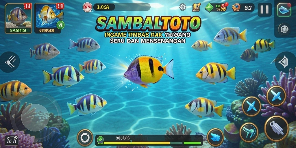 Tampilan gameplay seru dari SAMBALTOTO saat menembak ikan.