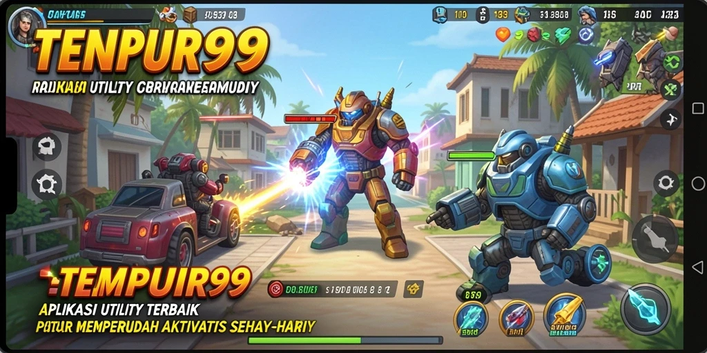 Tampilan utama TEMPUR99 dengan fitur utilitas yang menarik.