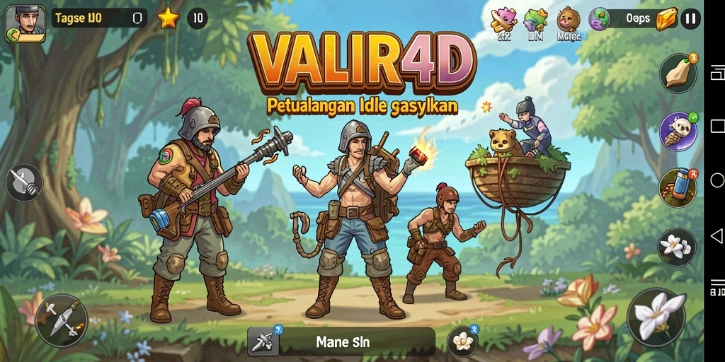 Tampilan screenshot VALIR4D menampilkan karakter dalam aksi di dunia Idle.