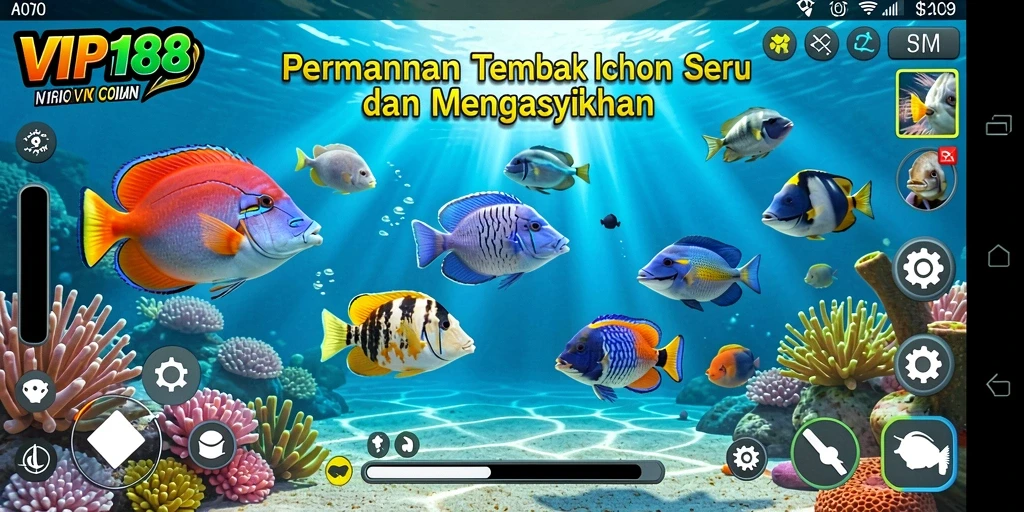 Tampilan gameplay menegangkan dalam VIP188 saat menangkap ikan besar.
