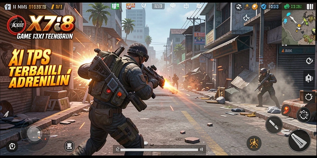 Gameplay X78 yang intens di tengah pertarungan daring.